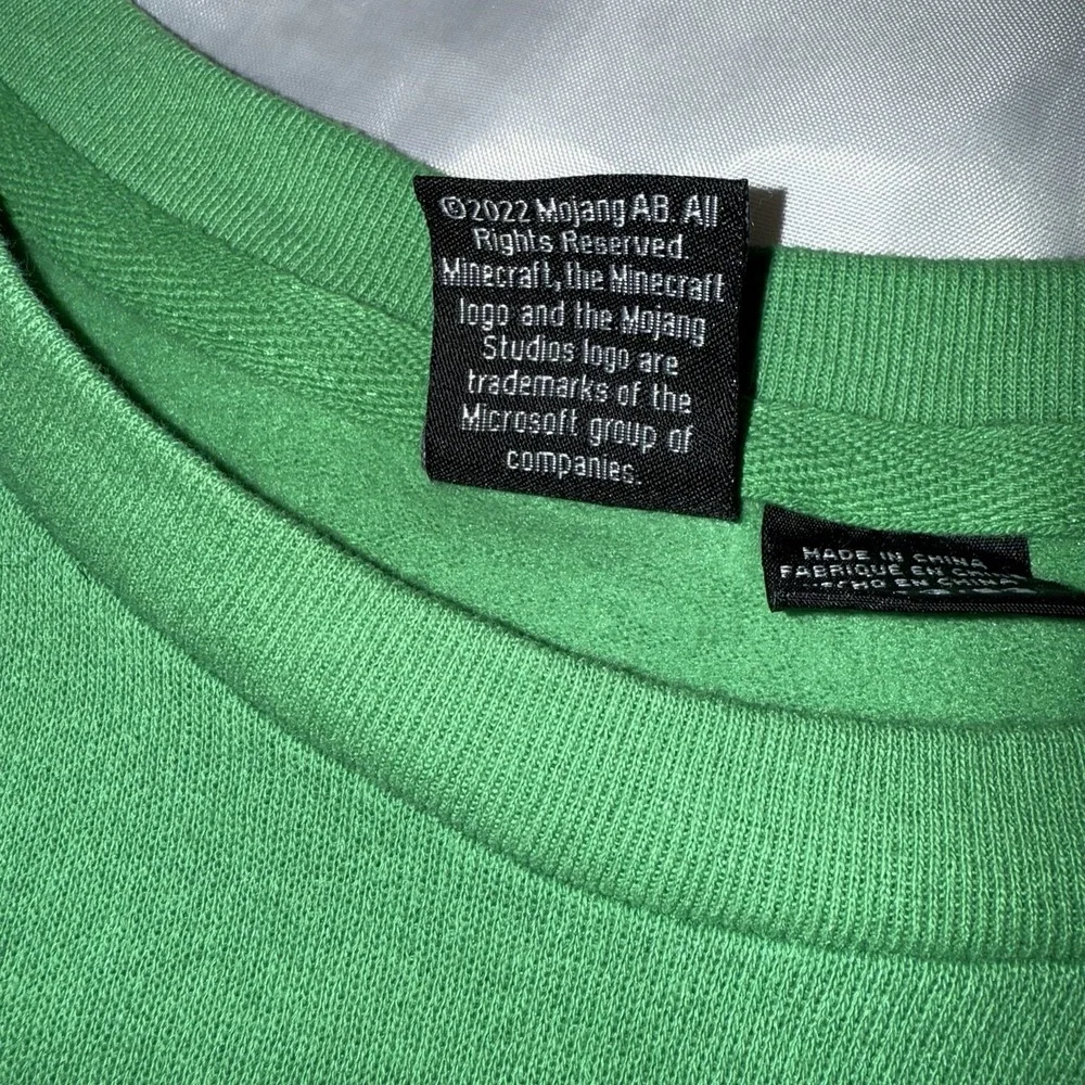 Minecraft Christmas‎ Green Sweatshirt Boys XL